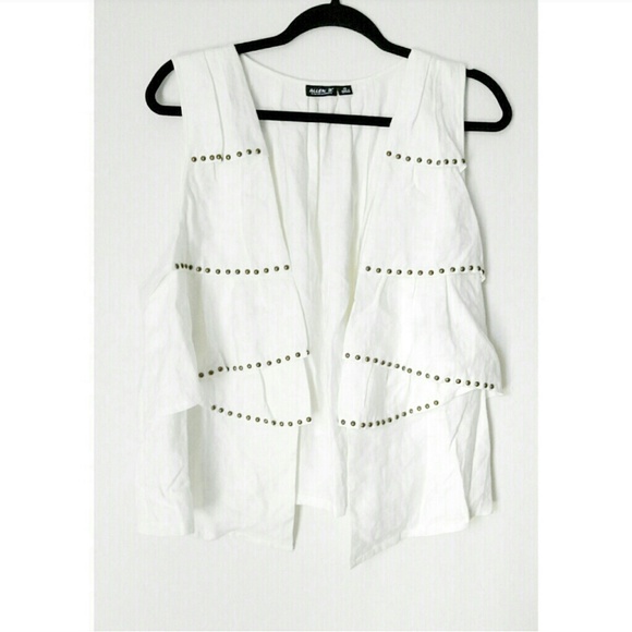 Allen B. By Allen Schwartz Jackets & Blazers - Boho Chic Ivory Studded Vest